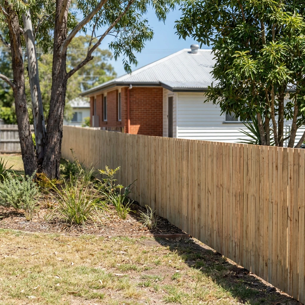 COLORBOND® steel fence panels installed along a rear boundary by BCM Builders