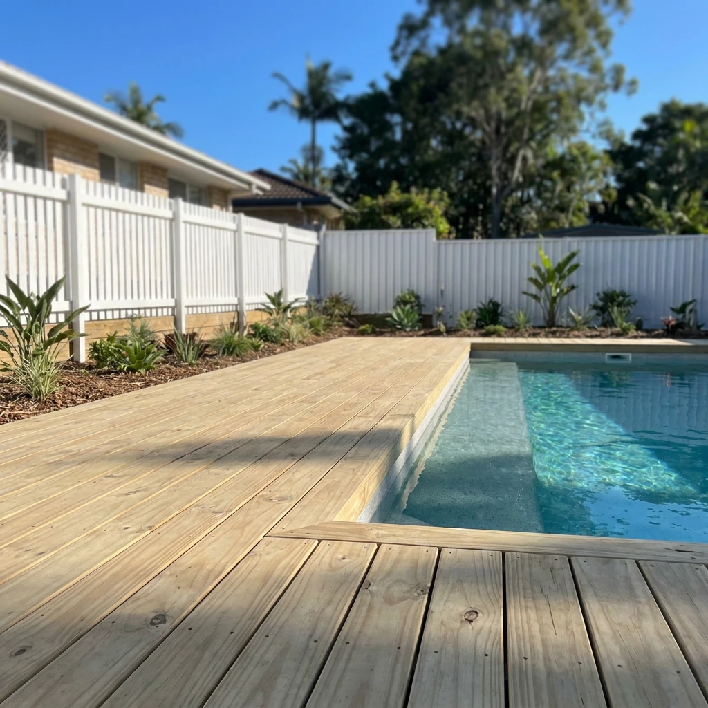 Timber deck and outdoor entertaining area built by BCM Builders deck builders on the Sunshine Coast